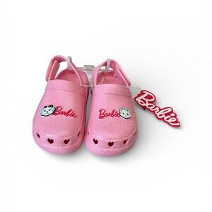 Barbie Pink Glitter Clogs Girls Size 10 Adjustable Strap NWT